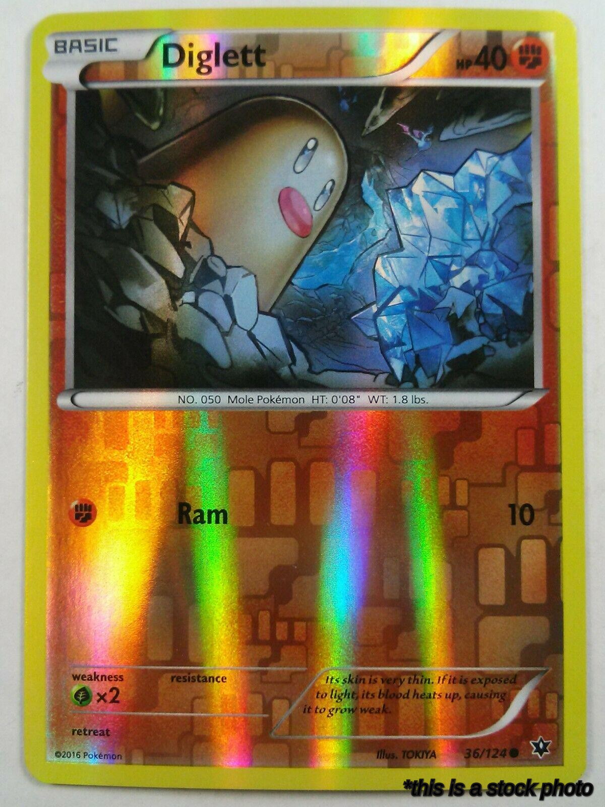 36/124 Diglett Common Reverse Holofoil