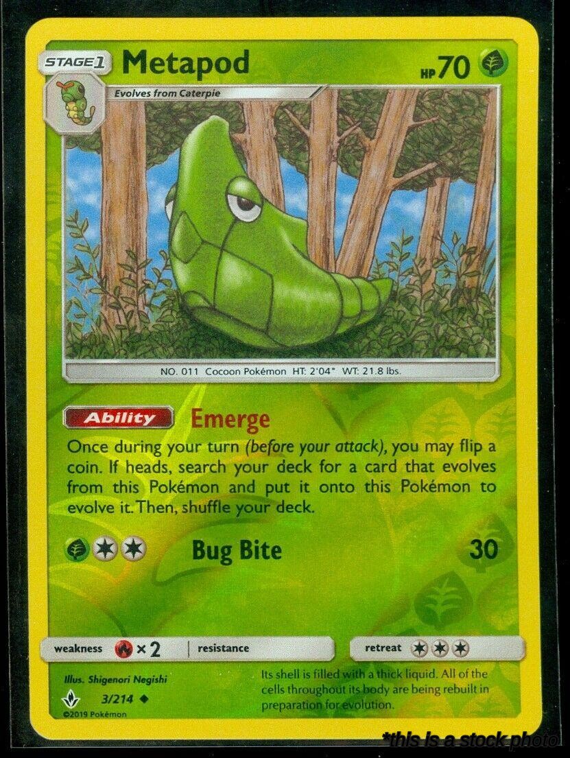 3/214 Metapod Uncommon Reverse Holofoil