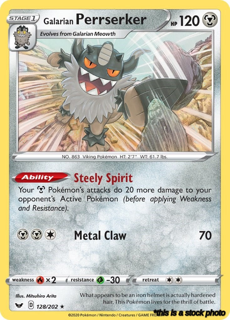 128/202 Galarian Perrserker Holo Rare Holofoil