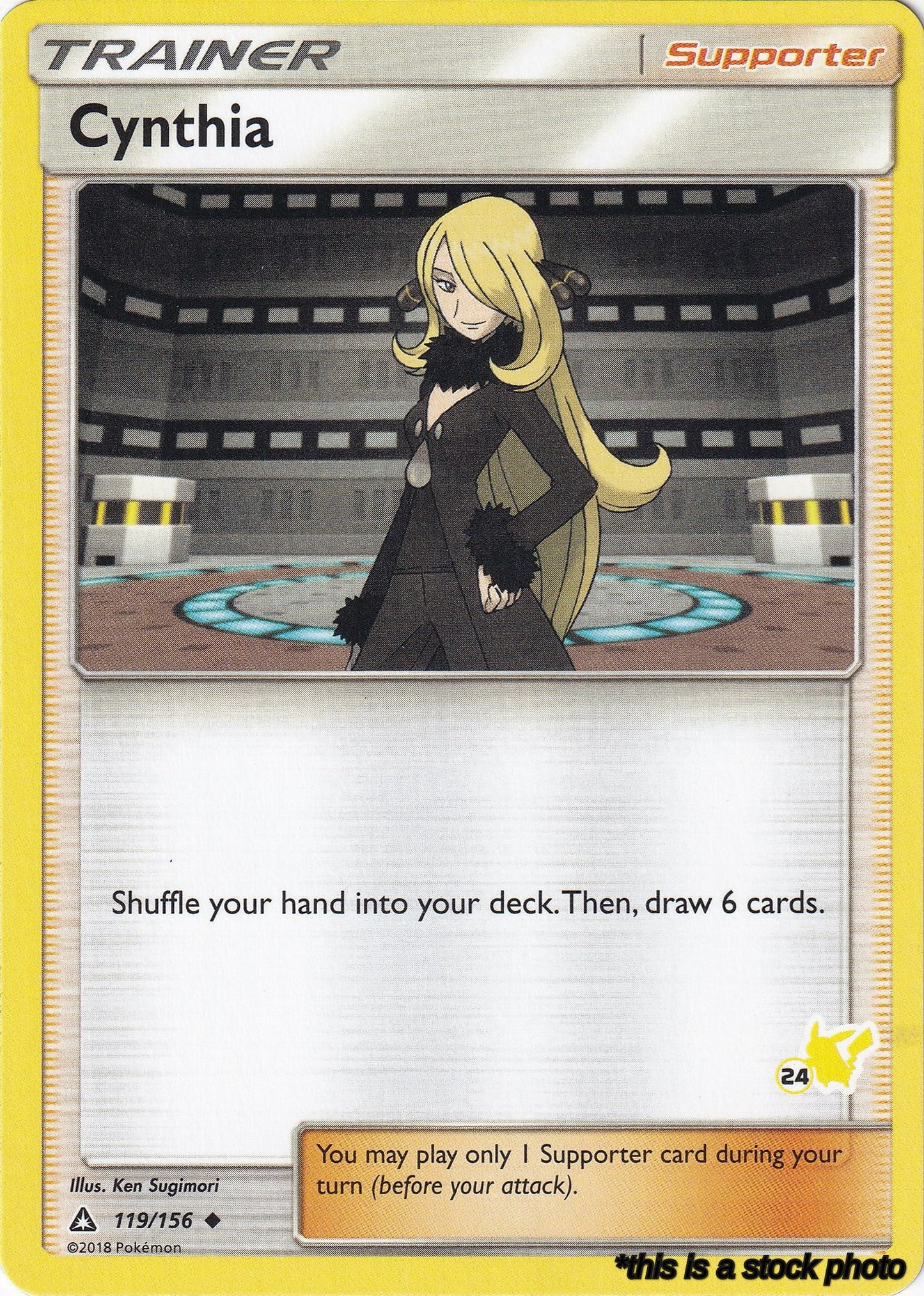 Cynthia - 119/156 (#24 Pikachu Stamped)