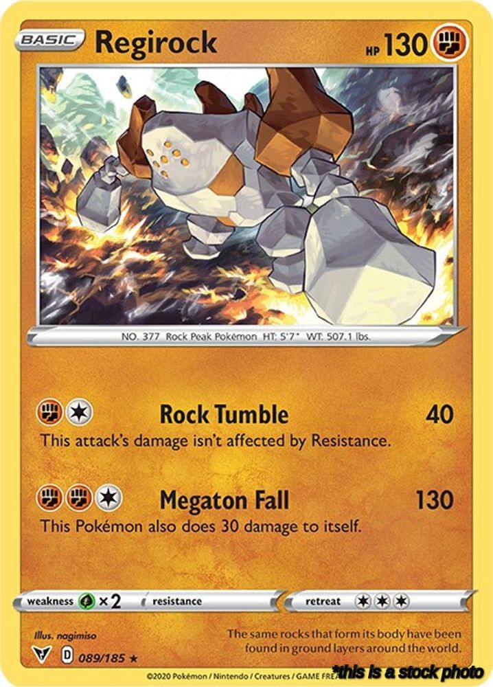 089/185 Regirock Holo Rare Holofoil