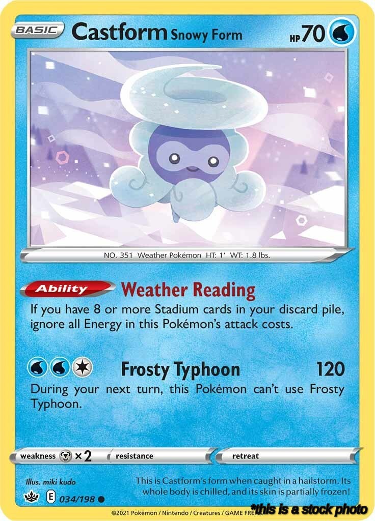 034/198 Castform Snowy Form Common Reverse Holofoil