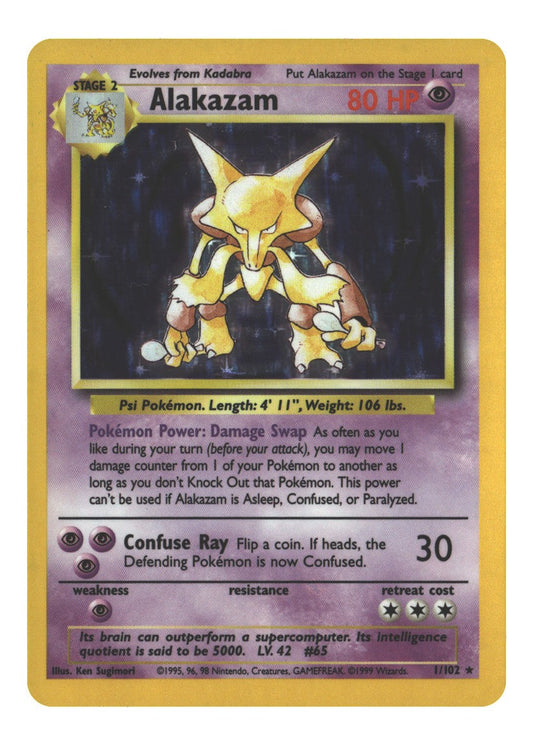 001/102 Alakazam Holo Rare Holofoil