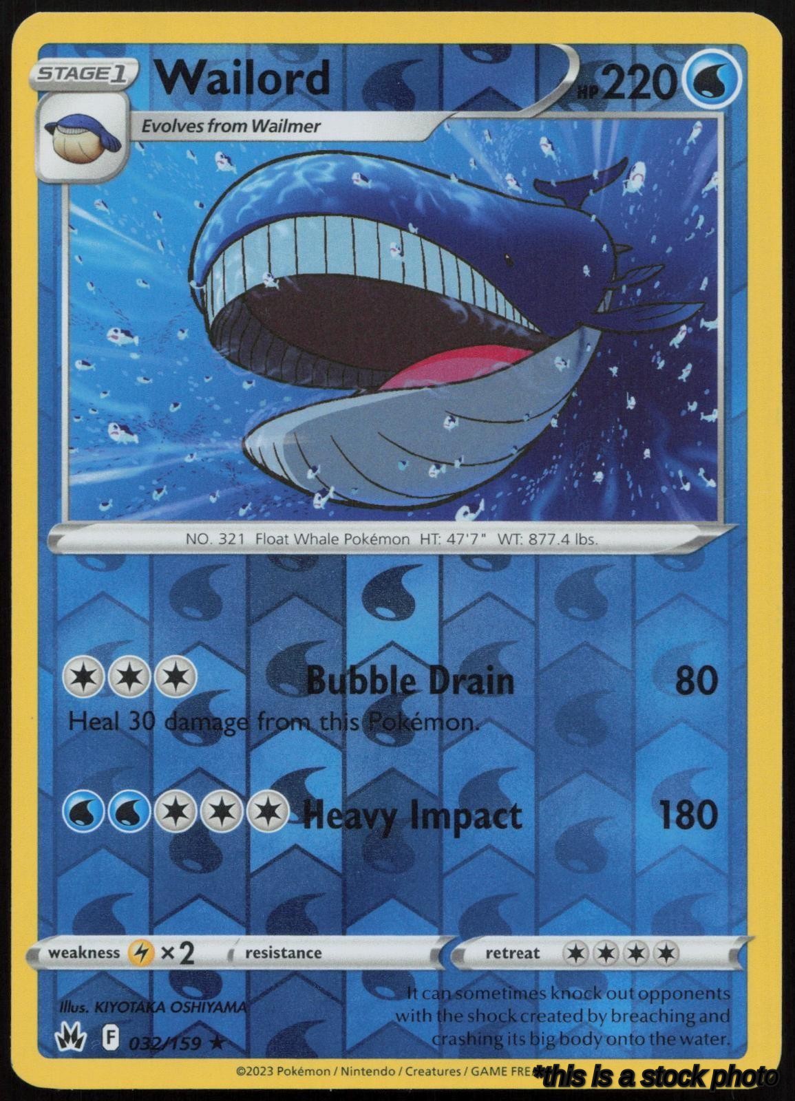032/159 Wailord Rare Reverse Holofoil