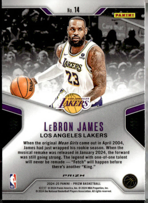 2024-25 Panini Prizm #14 LeBron James Dominance Prizms Silver