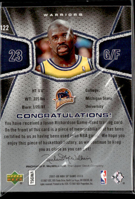 2007-08 SP Game Used #122 Jason Richardson
