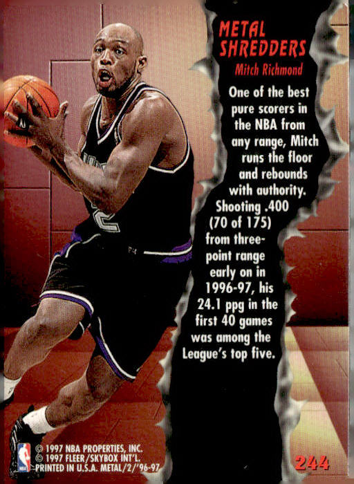 1996-97 Metal #244 Mitch Richmond