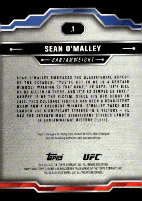 2025 Topps Chrome UFC #1 Sean O’Malley Prism Refractor