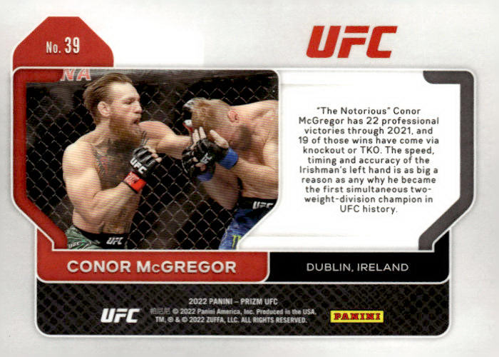 2022 Panini Prizm UFC #39 Conor McGregor