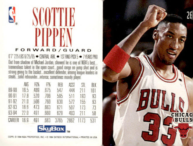 1994-95 SkyBox Premium #26 Scottie Pippen
