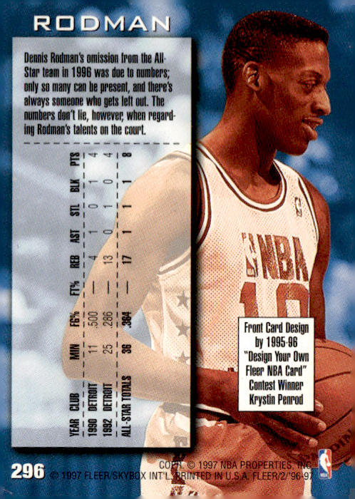 1996-97 Fleer European #326 Dennis Rodman