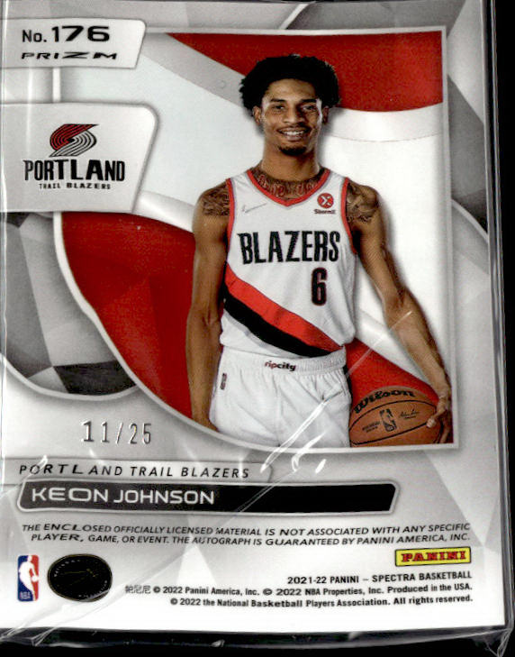 2021-22 Panini Spectra #176 Keon Johnson Meta #/25