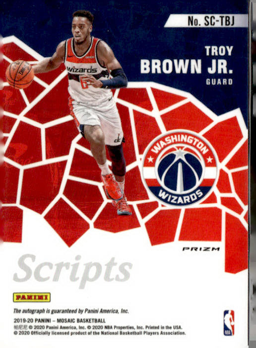 2019-20 Panini Mosaic #SC-TBJ Troy Brown Jr. Scripts