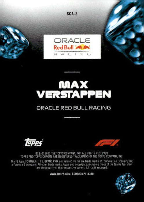 2025 Topps Chrome Formula 1 #SCA-3 Max Verstappen Ace of Trades