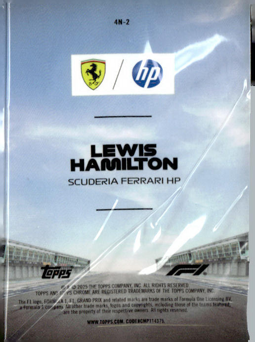 2025 Topps Chrome Formula 1 #4N-2 Lewis Hamilton 4 & More