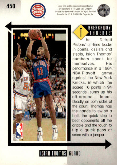 1993-94 Upper Deck #450 Isiah Thomas