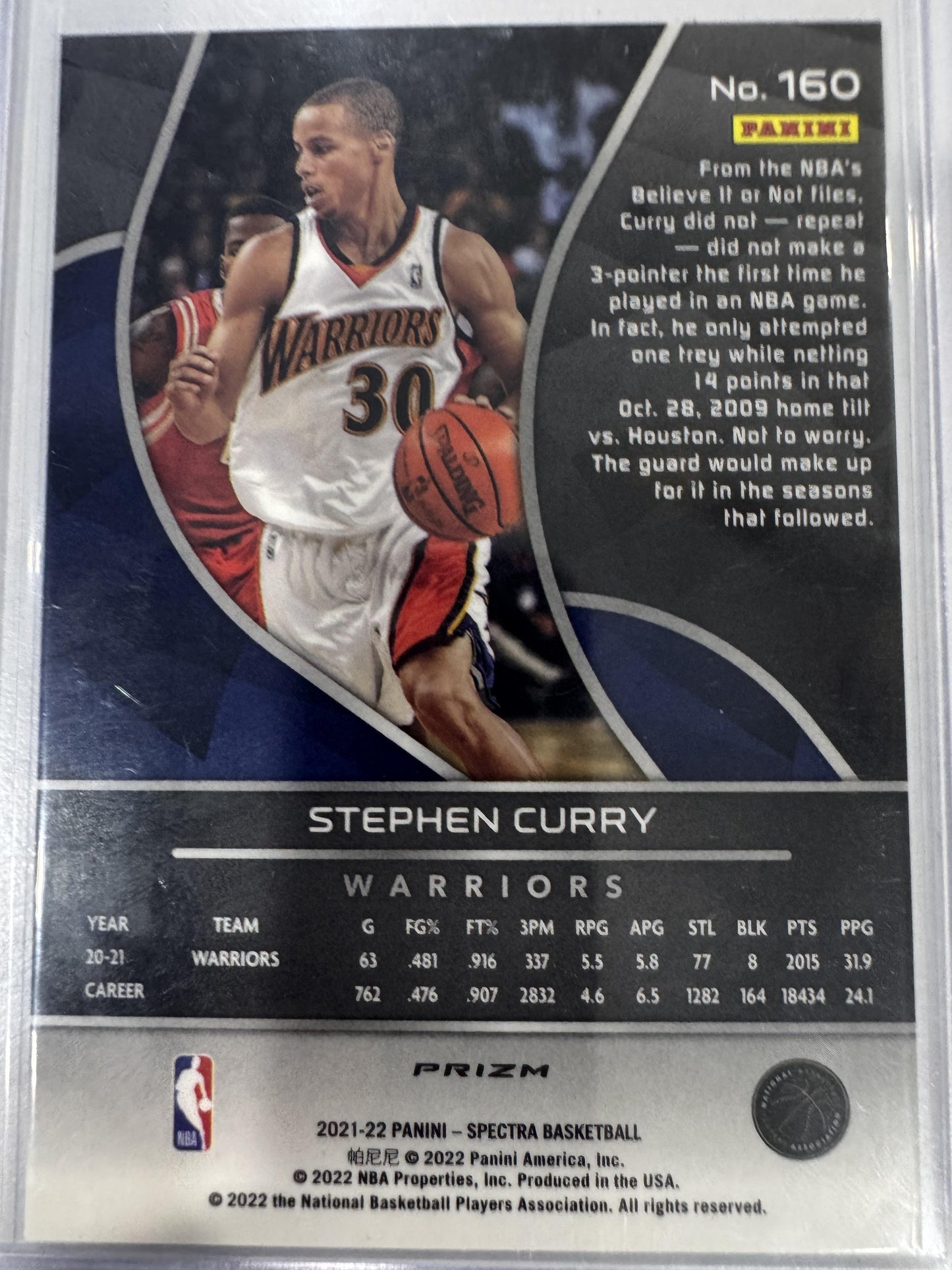 2021-22 Panini Spectra #160 Stephen Curry Silver
