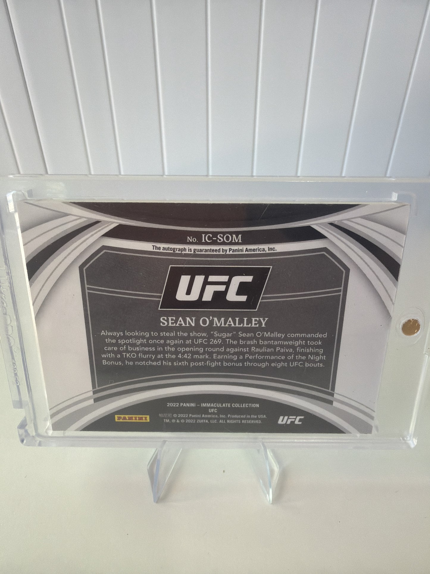 Sean O'Malley Immaculate Celebrations #IC-SOM - 2022 Panini Immaculate UFC #/99