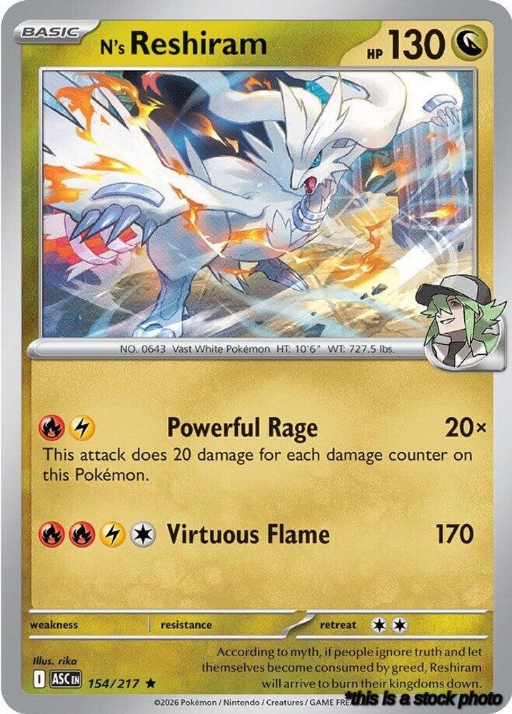 154/217 N's Reshiram Rare Holofoil