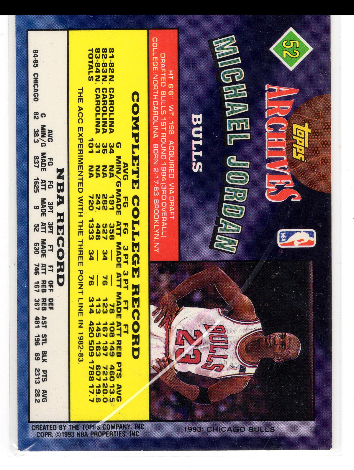 1992-93 Topps Archives #52 Michael Jordan
