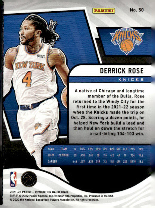 2021-22 Panini Revolution #50 Derrick Rose