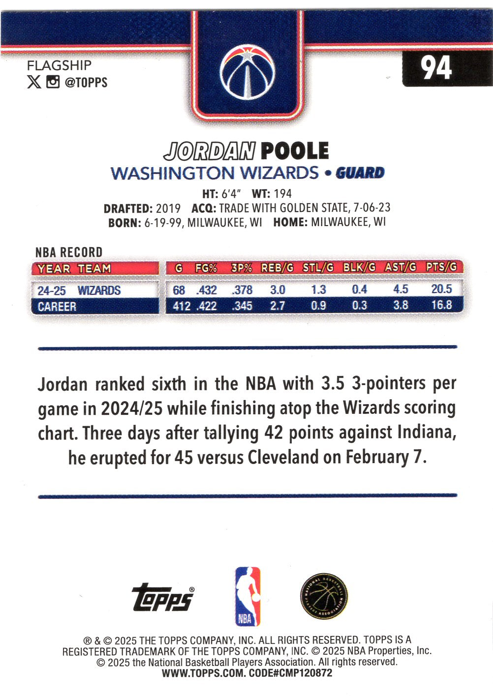 2025-26 Topps #94 Jordan Poole