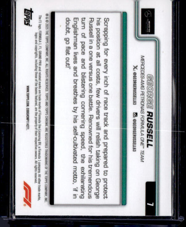 2025 Topps Chrome Sapphire Edition Formula 1 #7 George Russell