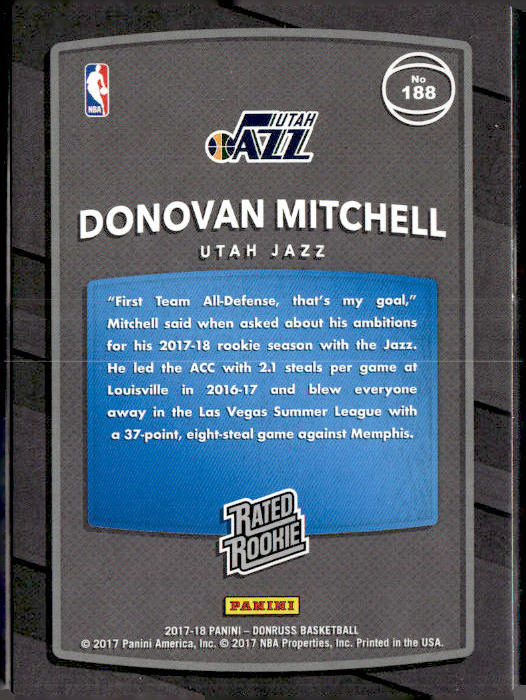 2017-18 Donruss #188 Donovan Mitchell