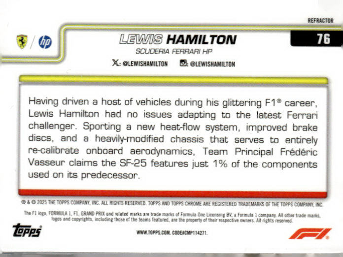 2025 #76 Lewis Hamilton