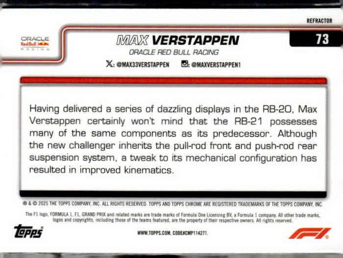2025 #73 Max Verstappen