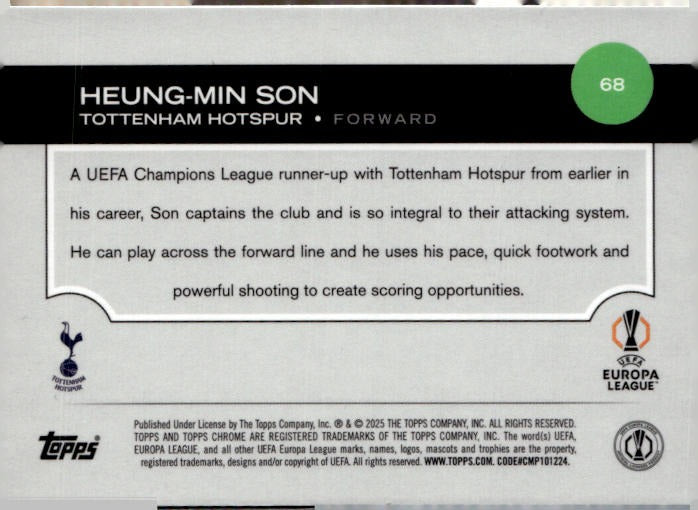 2024-25 Topps UEFA Club Competitions #68 Heung-min Son