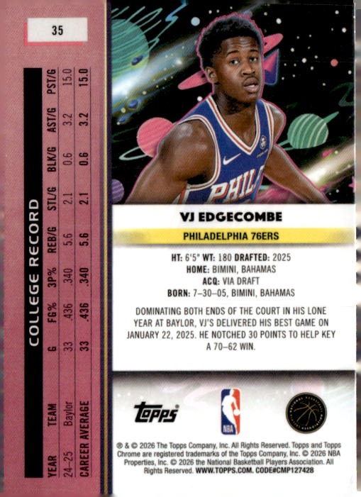 2025-26 Cosmic #35 VJ Edgecombe
