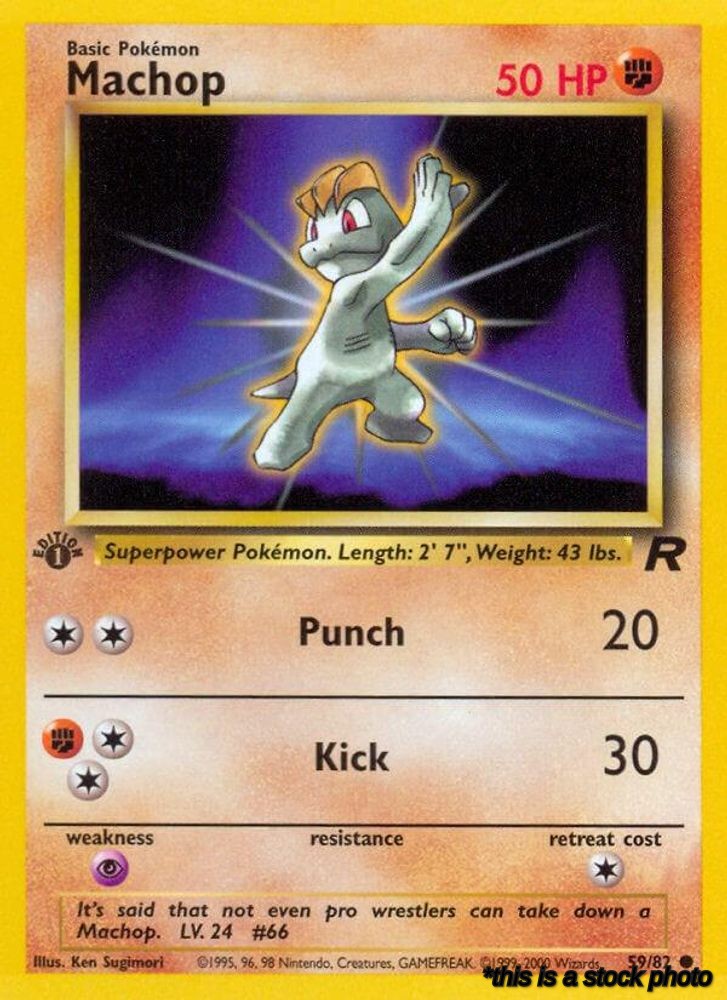 59/82 Machop Common 1st Edition