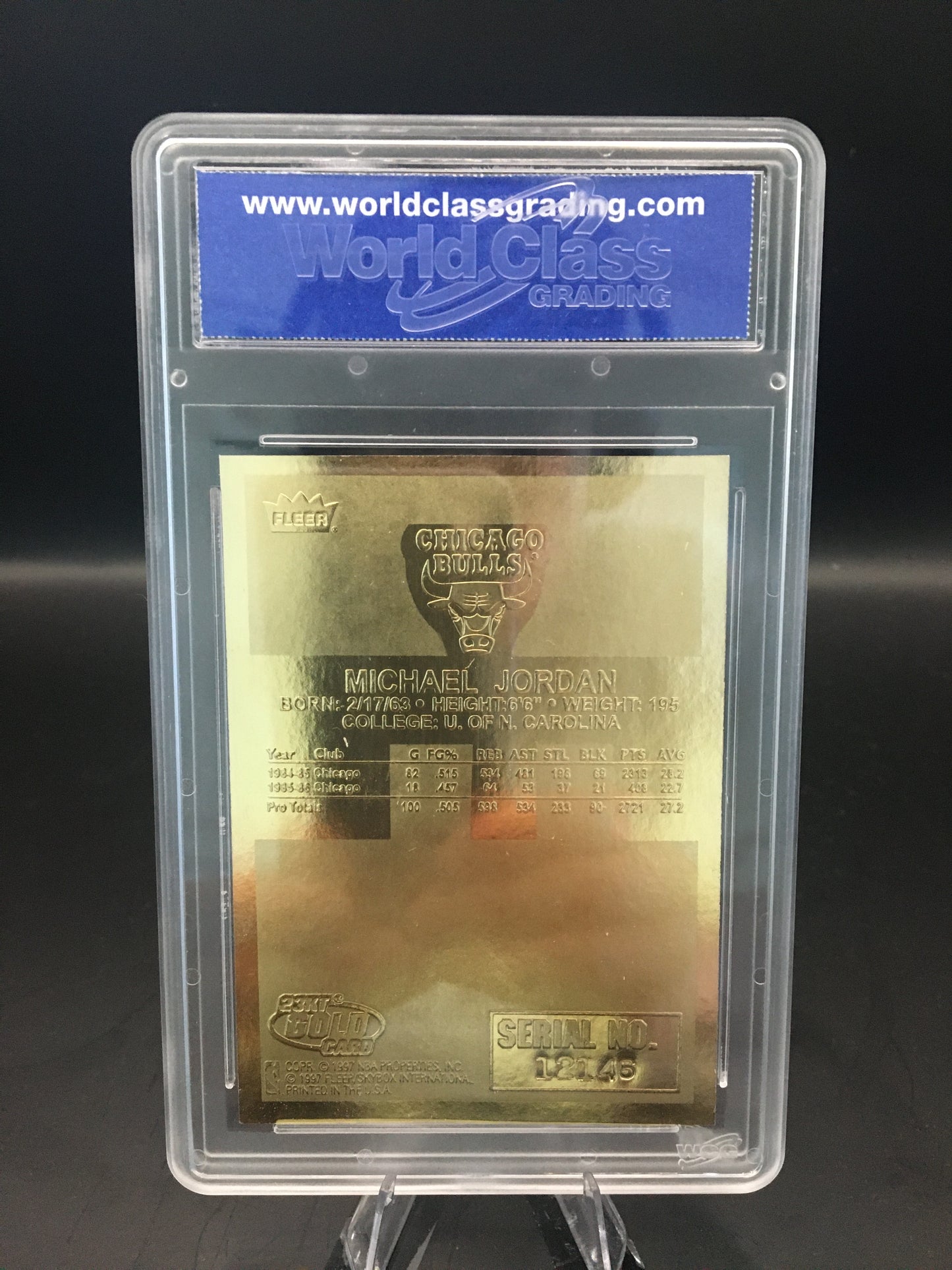 Fleer 1998 23KT Gold Michael Jordan Red Holo Refractor Signature Series WCG 10