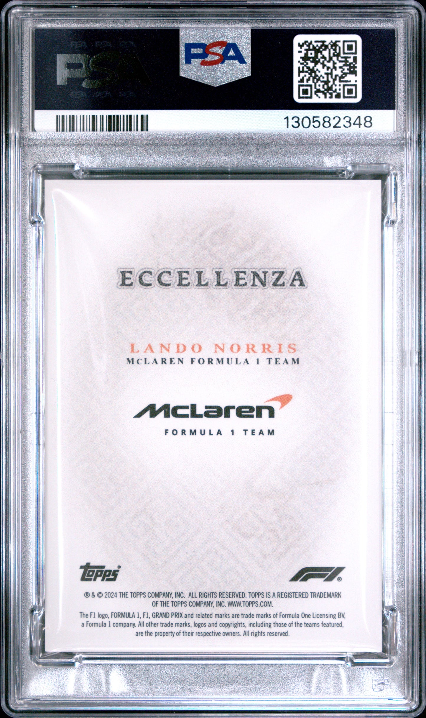 2024 Topps Eccellenza F1 Lando Norris PSA 10 GEM MT