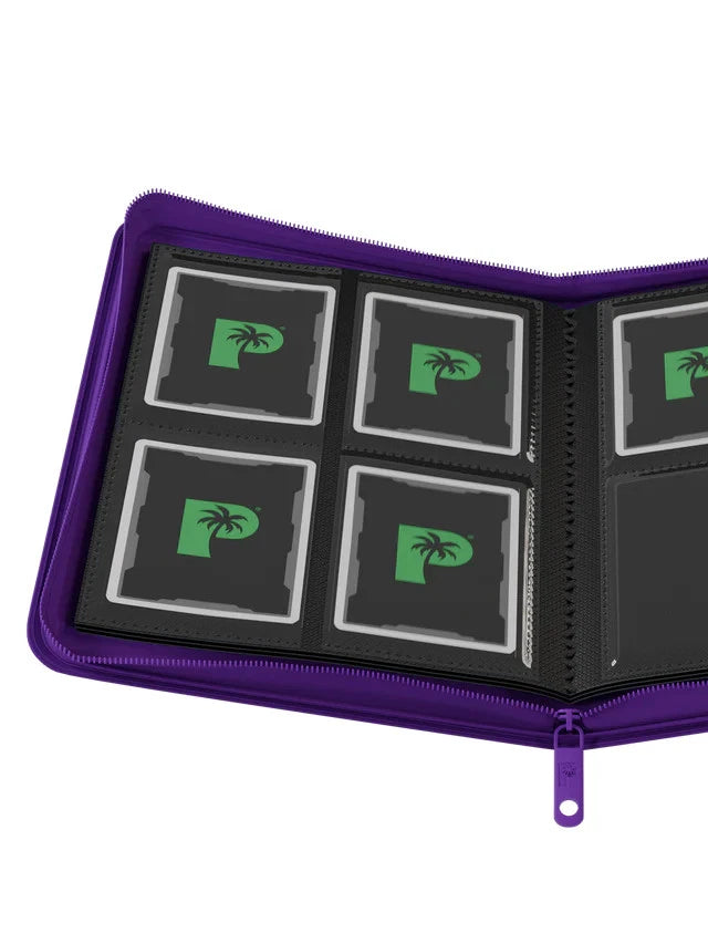 Palms Off Gaming | Collector's Series Top Loader Zip Binder - 4 Pocket - Purple