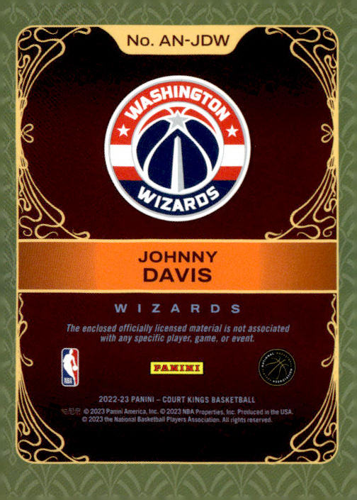Johnny Davis 2022-23 Panini Court Kings Art Nouveau #AN-JDW