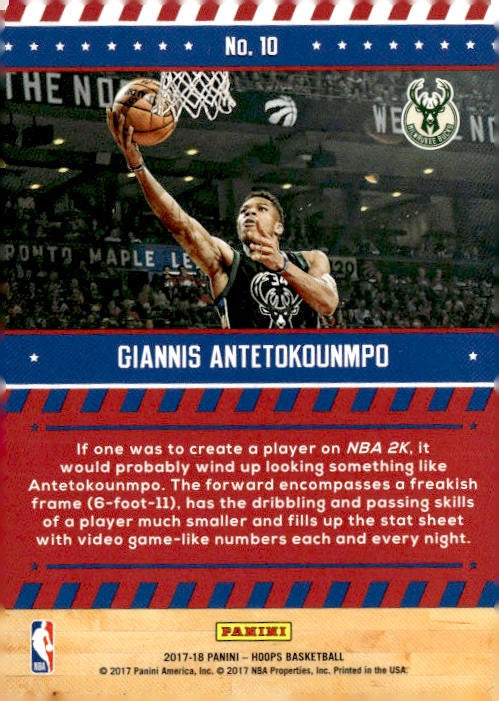 Giannis Antetokounmpo 2017-18 Panini Hoops Special Delivery #10 Milwaukee Bucks