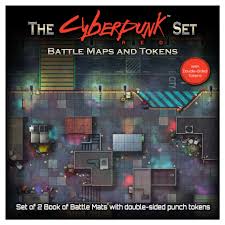 Cyberpunk Book Battle Mat & Tokens - Cyberpunk RED