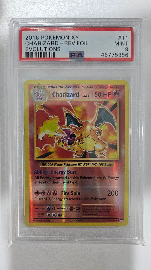 2016 Pokémon XY Evolutions #11 Charizard Reverse Foil PSA 9 MINT