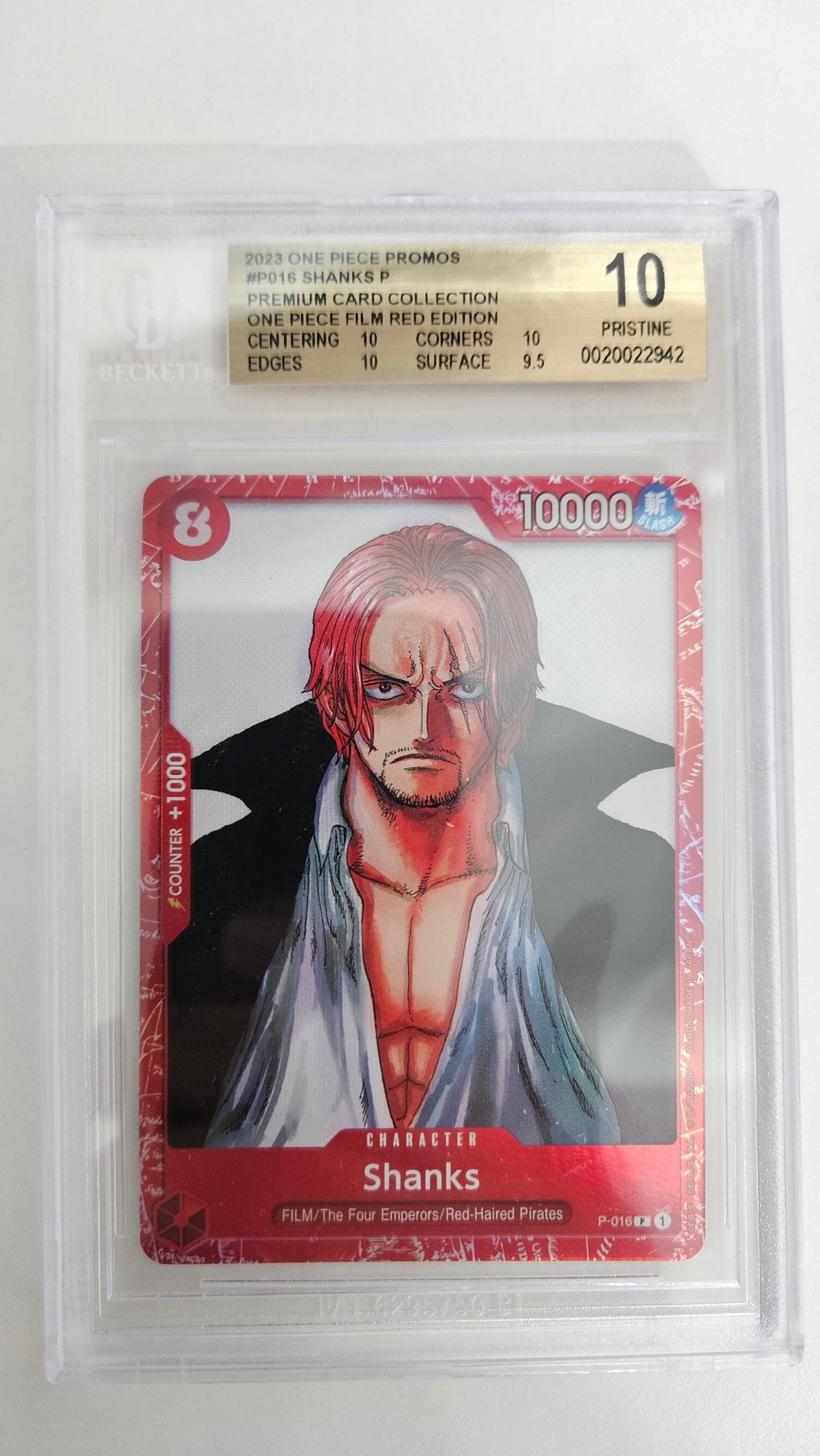Shanks P Promo — BGS 10 Pristine (One Piece Film RED Premium Collection)