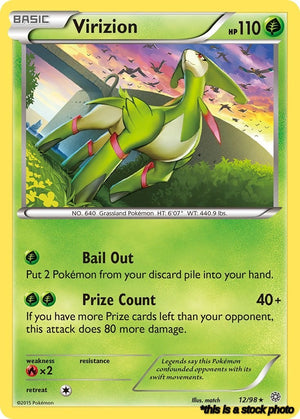 Holo Rare Virizion [12/98 Lightly Played ]