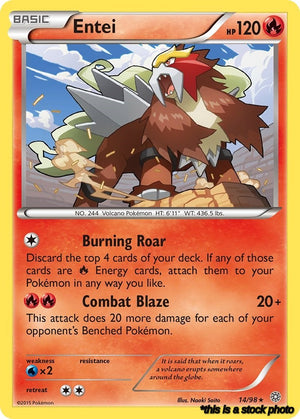 Rare Entei (14) [14/98 Lightly Played ]