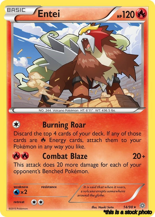 Rare Entei (14) [14/98 Lightly Played ]