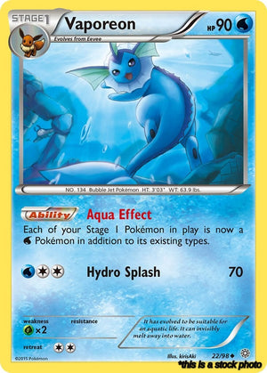 Uncommon Vaporeon [22/98 Lightly Played ]