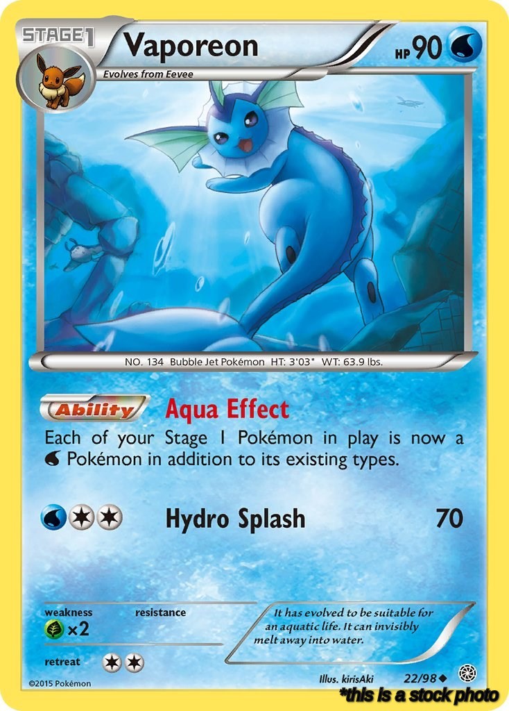 Uncommon Vaporeon [22/98 Near Mint ]
