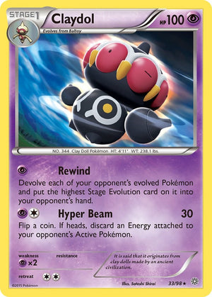 Rare Claydol [33/98 Near Mint ]