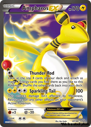 Holofoil Ampharos EX (87 Full Art) [87/98 Near Mint ]