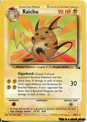 29/62 Raichu (29) Rare Unlimited