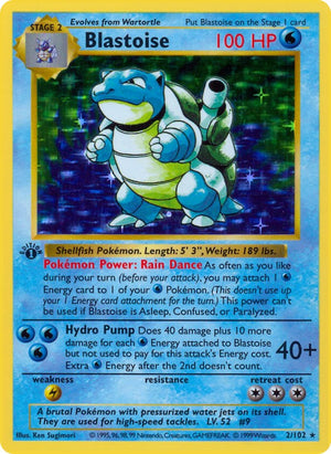Holo Rare Blastoise [002/102 Damaged ]